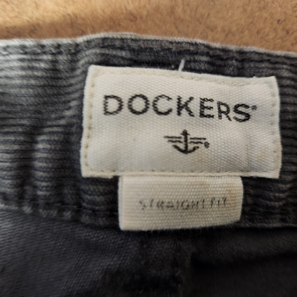 Dockers Mens Corduroy Pants Size 36x32 Charcoal Gray Straight Fit Casual Comfort - Picture 11 of 16